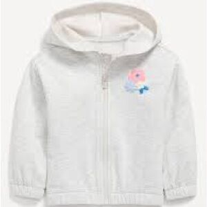 Old Navy Zip Hoodie for Toddler size 3T Kids Gray Hoodie with Floral Design